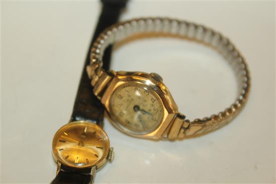 Ladies gold watch & another